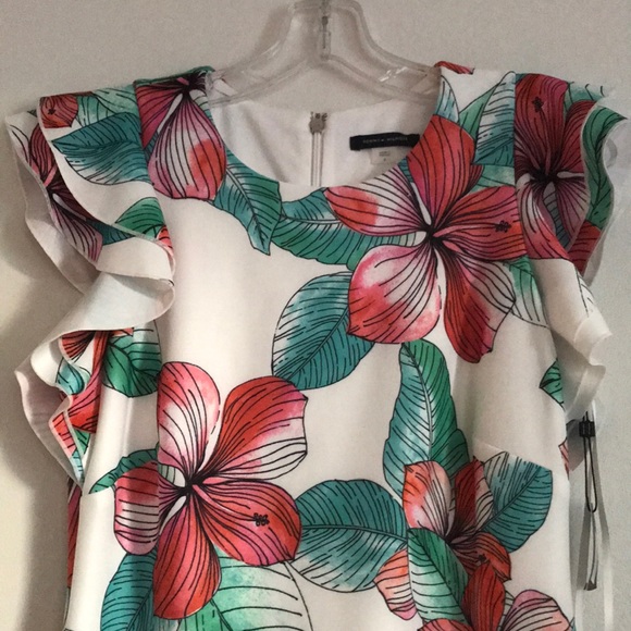 TommyHilfiger short sleeves fully lined midi dress - Picture 2 of 6